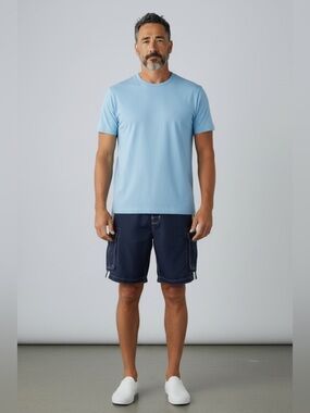 Graphite Swim Shorts Navy Blue Cargo Pockets Mens size Medium